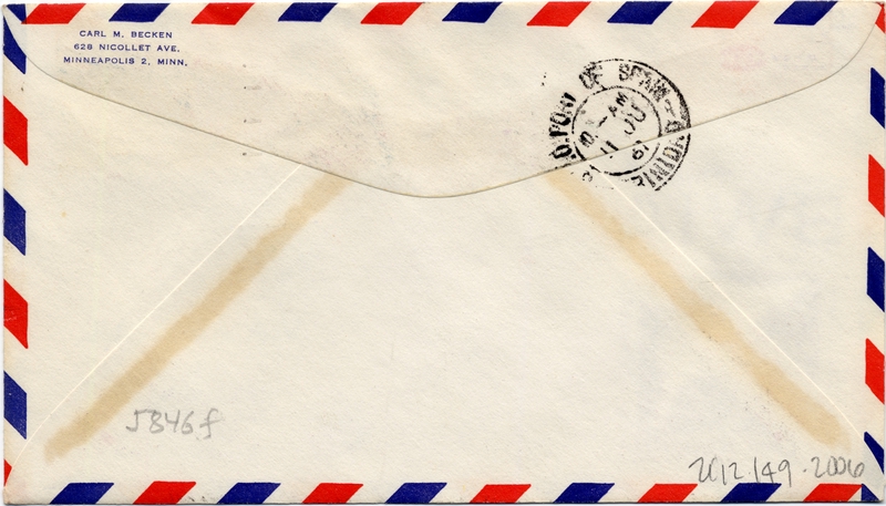 Image: airmail flight cover: BWIA (British West Indies Airways), Boeing 707, New York - Trinidad route