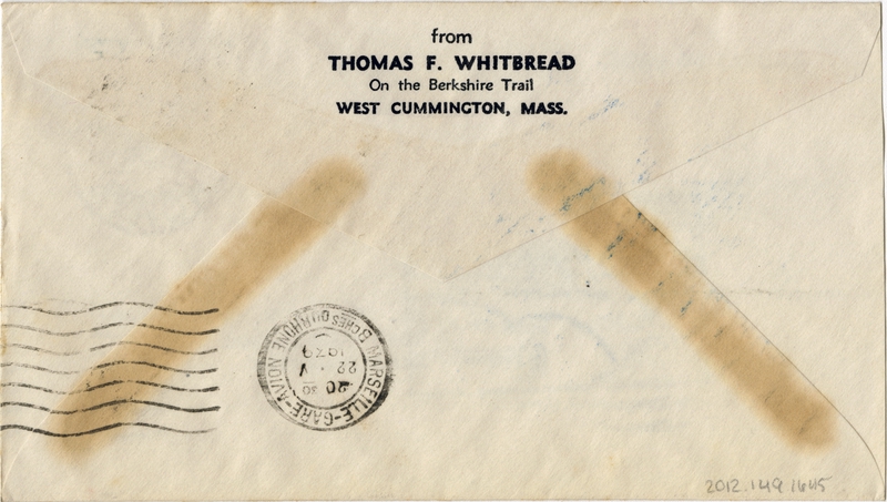 Image: airmail flight cover: First airmail flight, Azores - Paris route