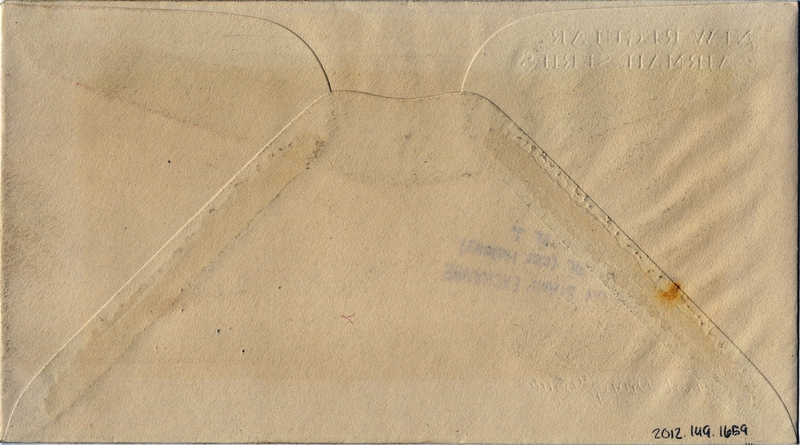 Image: airmail flight cover: New regular airmail series, Wright Brothers, first day of issue for the 6-cent airmail stamp