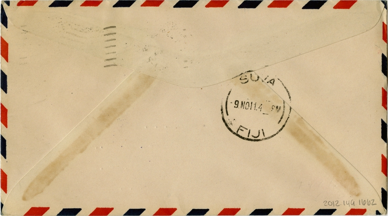 Image: airmail flight cover: United States Air Mail, first airmail flight, FAM-19, Honolulu - Suva (Fiji) route