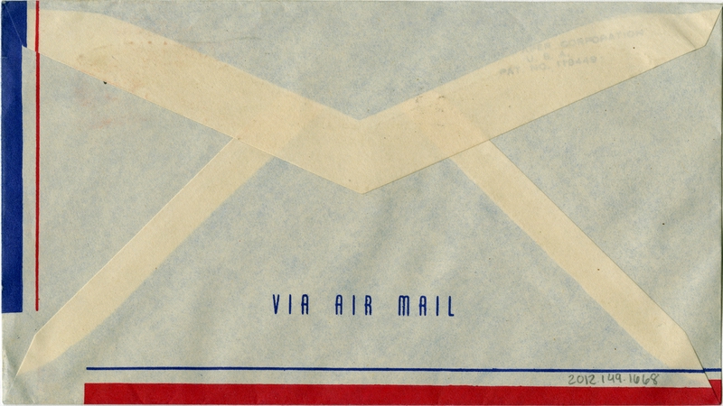 Image: airmail flight cover: American Airlines, United States Air Mail, Demonstration flight, Los Angeles - New York - Boston route