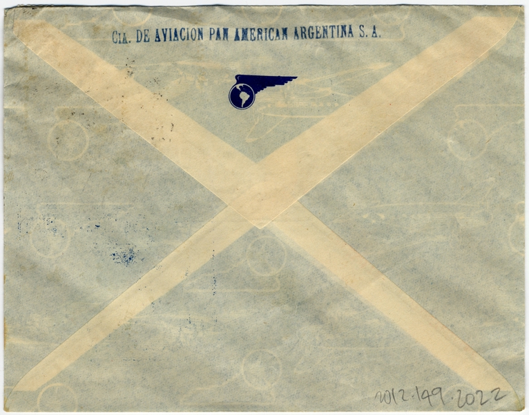 Image: airmail flight cover: Panagra o Panair, Buenos Aires - Miami route