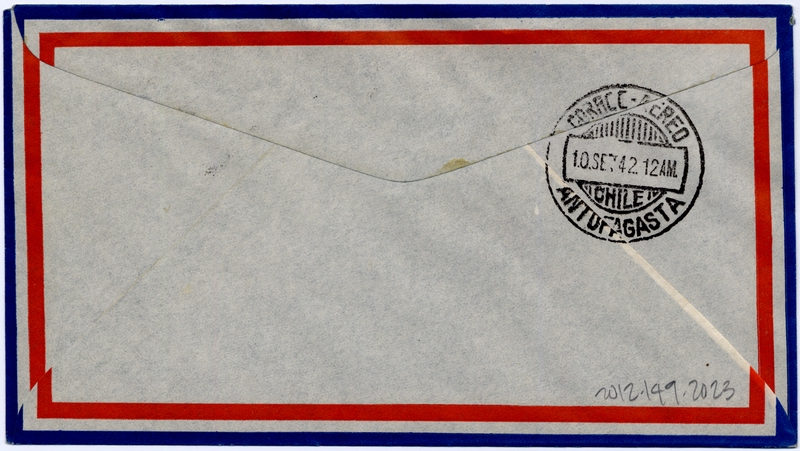 Image: airmail flight cover: Panagra (Pan American-Grace Airways), first flight, Salta - Antofagasta route