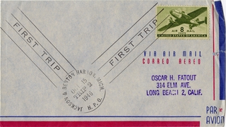 Image: airmail flight cover: United States Air Mail, Jackson & Benton Harbor, Michigan