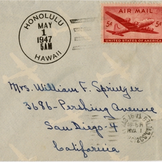 Image #1: airmail flight cover: FAM-30, United Air Lines, Mainliner 300