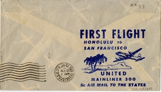 Image: airmail flight cover: FAM-30, United Air Lines, Mainliner 300