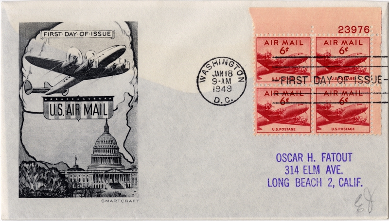 Image: airmail flight cover: United States Air Mail
