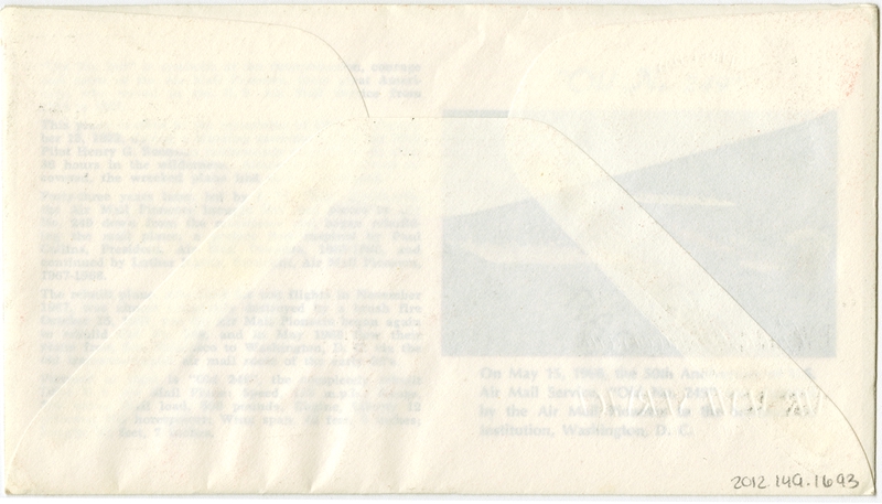 Image: airmail flight cover: United States Air Mail Service, 50th Anniversary