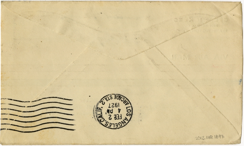 Image: airmail flight cover: United States Air Mail, Washington, DC