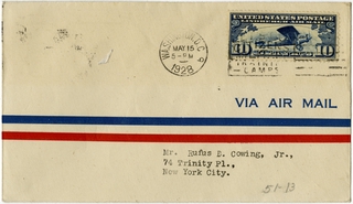 Image: airmail flight cover: United States Air Mail, Washington, DC