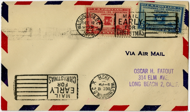 Image: airmail flight cover: United States Air Mail, Washington, DC