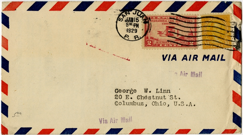 Image: airmail flight cover: United States Air Mail