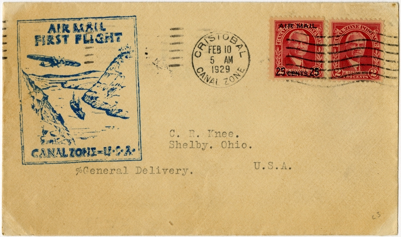 Image: airmail flight cover: First airmail flight, Canal Zone - United States route