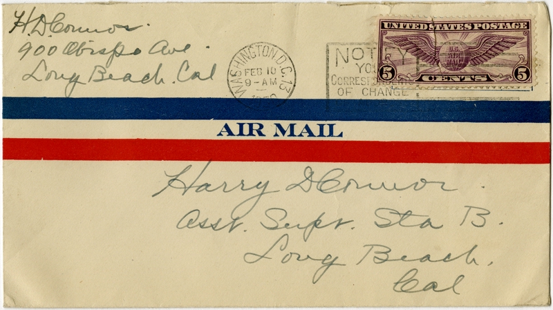 Image: airmail flight cover: United States Air Mail