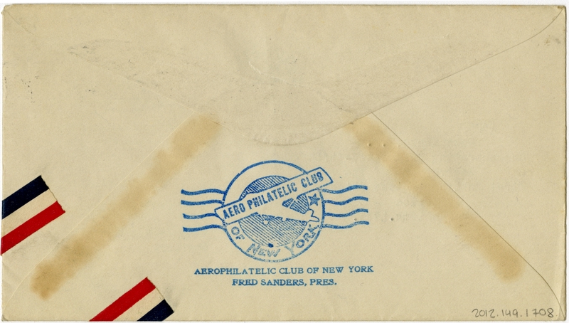 Image: airmail flight cover: United States Air Mail, 25th anniversary of first flight, Lake Keuka, New York