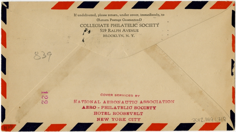 Image: airmail flight cover: Boeing 307 Stratoliner, first pressure-cabin test flight