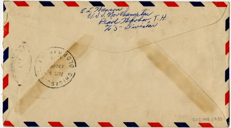 Image: airmail flight cover: Martin M-130, USS Northampton