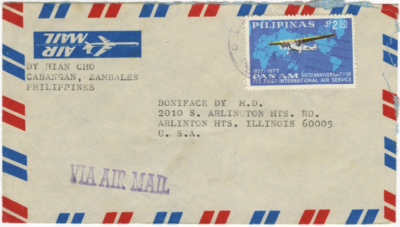 Image: airmail envelope: Pan American World Airways