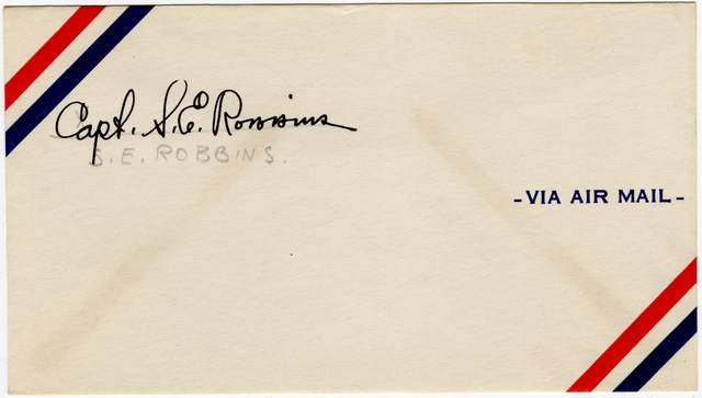 Airmail envelope: S. E. Robbins
