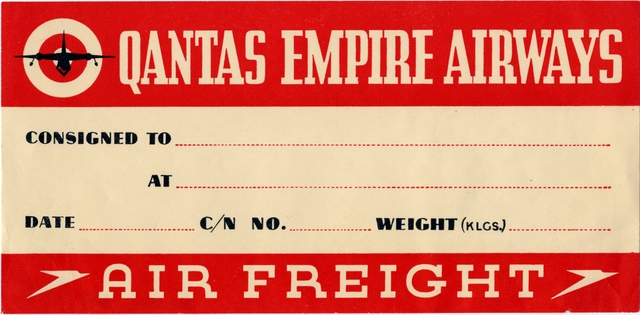 Shipping label: Qantas Empire Airways