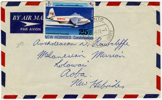 Image: airmail envelope: Qantas Airways