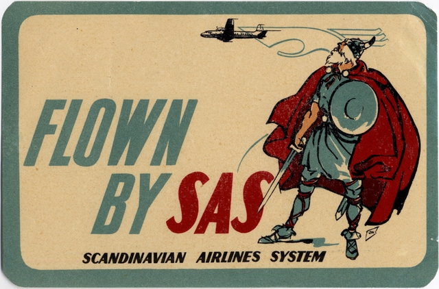 Luggage label: SAS (Scandinavian Airlines System)