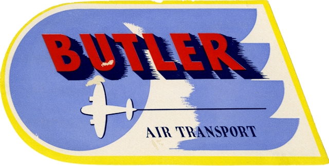 Luggage label: Butler Air Transport