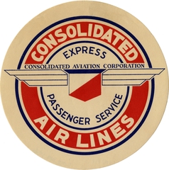 Image: luggage label: Consolidated Express Air Lines