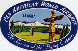 Image: luggage label: Pan American World Airways, Alaska