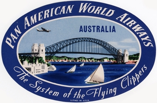 Image: luggage label: Pan American World Airways, Australia