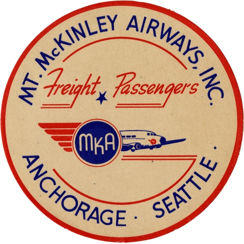 Luggage label: Mt. McKinley Airways