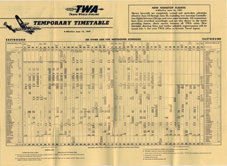 Image: timetable: TWA (Trans World Airlines), temporary