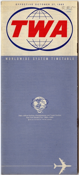 Image: timetable: TWA (Trans World Airlines)