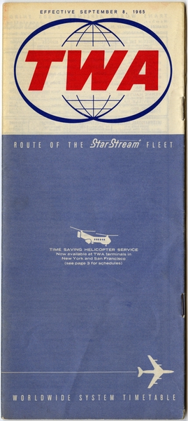 Image: timetable: TWA (Trans World Airlines)