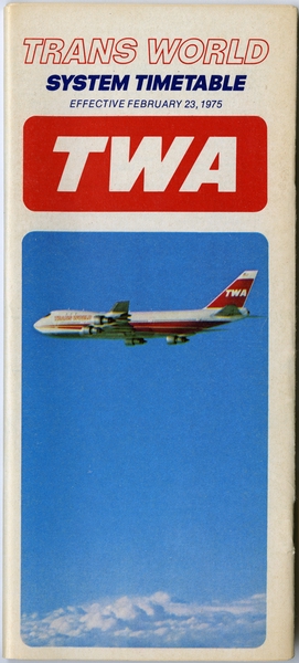 Image: timetable: TWA (Trans World Airlines)