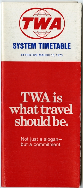 Image: timetable: TWA (Trans World Airlines)