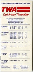 Image: timetable: TWA (Trans World Airlines), San Francisco / Oakland / San Jose