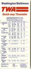 Image: timetable: TWA (Trans World Airlines), Washington D.C. / Baltimore