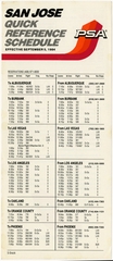 Image: timetable: Pacific Southwest Airlines (PSA), quick reference San Jose
