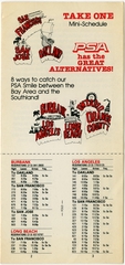 Image: timetable / promotional: Pacific Southwest Airlines (PSA), mini-schedule