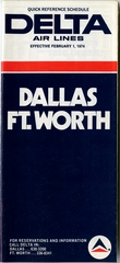 Image: timetable: Delta Air Lines, quick reference, Dallas / Ft. Worth