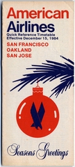 Image: timetable: American Airlines, quick reference, San Francisco / Oakland / San Jose