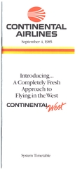 Image: timetable: Continental Airlines, Continental West