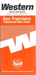 Image: timetable: Western Airlines, San Francisco / Oakland / San Jose quick reference