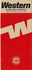 Image: timetable: Western Airlines, quick reference