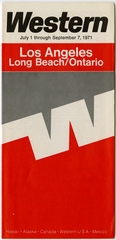 Image: timetable: Western Airlines, quick reference, Los Angeles / Long Beach / Ontario