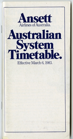 Timetable: Ansett Airlines of Australia