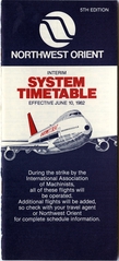 Image: timetable: Northwest Orient Airlines