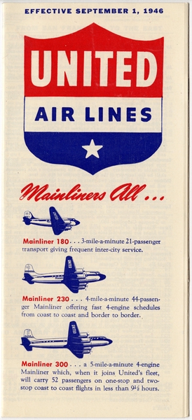 Image: timetable: United Air Lines