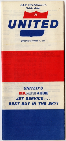 Image: timetable: United Air Lines, San Francisco and Oakland